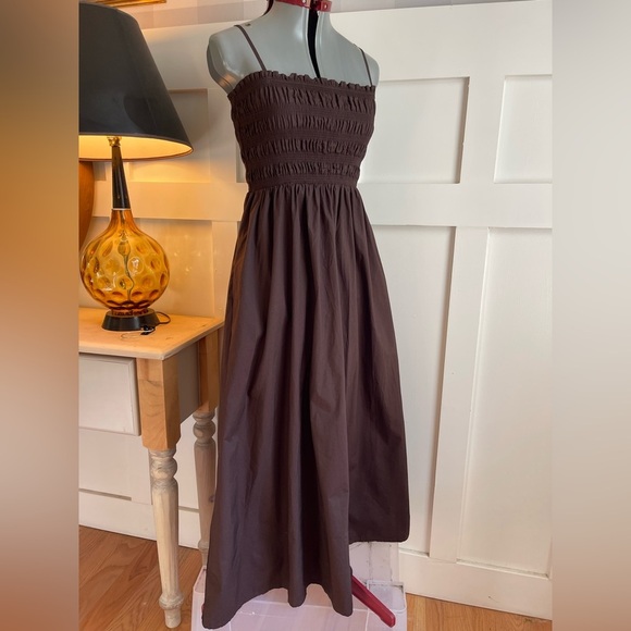 LOFT Strapless Brown Maxi Dress Size XXS - Picture 4 of 8